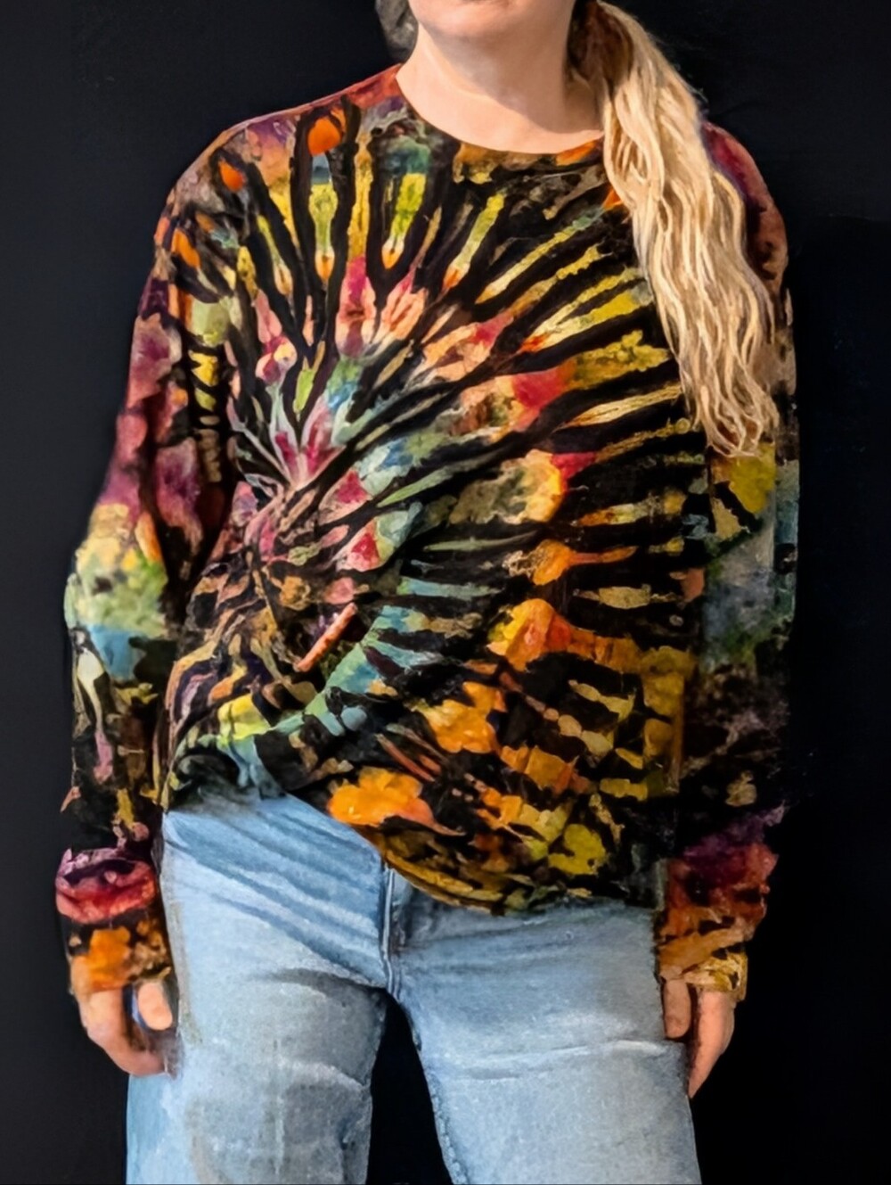 New Reverse Tiedye Unisex Long Sleeve Shirt